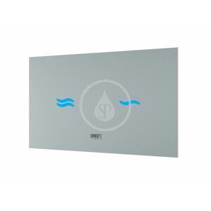 SANELA Nerezová WC Elektronické dotykové ovládání pro splachování WC, do montážního rámu SLR 21, bílé sklo/modrá SLW 30A