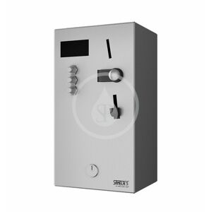 SANELA Automaty Nástěnný mincovní automat pro 1-3 sprchy, přímé ovládání, antivandal, matná nerez SLZA 01LM