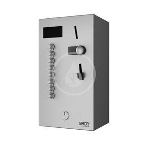 SANELA Automaty Nástěnný mincovní automat pro 4-8 sprch, přímé ovládání, antivandal, matný nerez SLZA 02LM