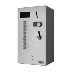 SANELA Automaty Nástěnný mincovní automat pro 1-8 jednofázových spotřebičů, antivandal, matný nerez SLZA 04L