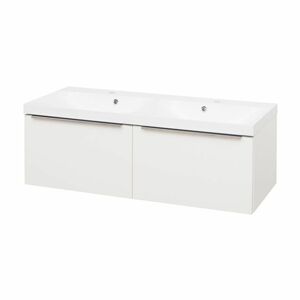 MEREO Mailo, koupelnová skříňka s umyvadlem z litého mramoru 121 cm, bílá CN513M