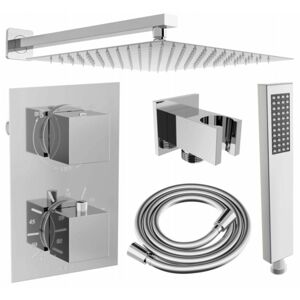 MEXEN/S Cube DR02 podomítkový sprchový SET + slim sprcha 30 cm, chrom 77502DR0230-00