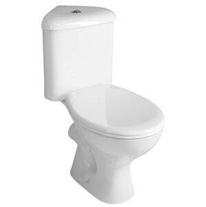 AQUALINE CLIFTON rohové WC kombi, dvojtlačítko 3/6l, zadní/spodní odpad, bílá FS1PK