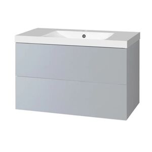 MEREO Aira, koupelnová skříňka s umyvadlem z litého mramoru 101 cm, šedá CN732M