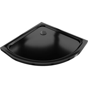 MEXEN/S Flat sprchová vanička čtvrtkruhová slim 80 x 80 cm, černá + černý sifon 41708080B