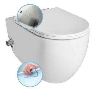 ISVEA INFINITY CLEANWASH závěsná WC mísa Rimless, integrovaný ventil a bidet. sprška, 36,5x53cm, bílá 10NFS1001I