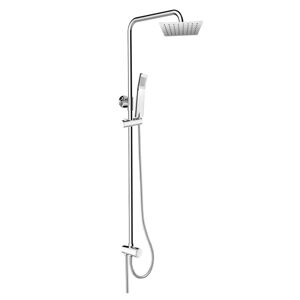 MEREO Sprchový set s tyčí, hadicí, ruční a talíř. hranatou sprchou, slim, nerez CB95001SS2