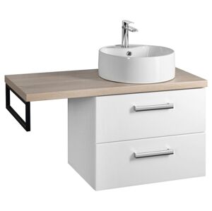 AQUALINE VEGA sestava koupelnového nábytku, š. 97,5 cm, bílá/dub platin VG064-02