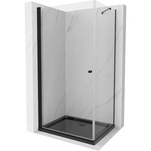 MEXEN/S Pretoria sprchový kout 80x90 cm, transparent, černá + sprchová vanička včetně sifonu 852-080-090-70-00-4070B