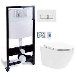 PRIM předstěnový instalační systém s bílým tlačítkem 20/0042 + WC CALANI Loyd + SEDÁTKO PRIM_20/0026 42 LO1