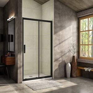 H K Luxusní posuvné sprchové dveře ALTO BLACK 156- 160x195cm L/P se Soft close zavíráním SE-ALTOBLACK160SET