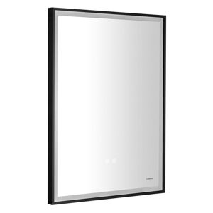 SAPHO SORT zrcadlo s LED osvětlením 60x80cm, senzor, fólie anti-fog, 3000-6500°K, černá mat SJ080