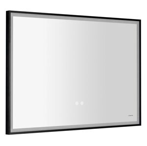 SAPHO SORT zrcadlo s LED osvětlením 100x70cm, senzor, fólie anti-fog, 3000-6500°K, černá mat SJ100
