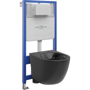 MEXEN/S WC předstěnová instalační sada Fenix Slim s mísou WC Lena,  černá mat 6103322XX85