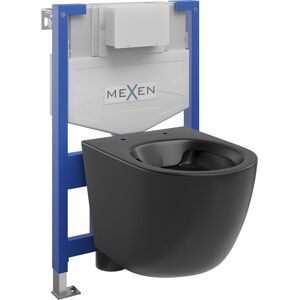 MEXEN/S WC předstěnová instalační sada Fenix XS-F s mísou WC Lena,  černá mat 6803322XX85