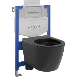 MEXEN/S WC předstěnová instalační sada Fenix XS-U s mísou WC Carmen,  černá mat 6853388XX85
