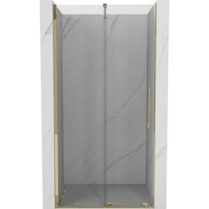 MEXEN/S Velar posuvné sprchové dveře 90 cm, transparent, zlatá 871-090-000-01-50