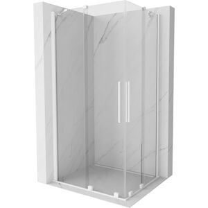 MEXEN/S Velar Duo čtvercový sprchový kout 90 x 80, transparent, bílá 871-090-080-02-20