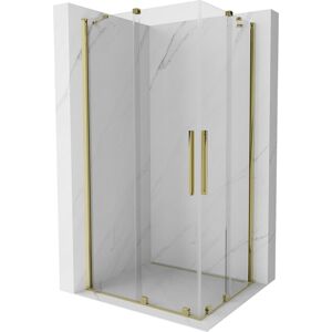 MEXEN/S Velar Duo čtvercový sprchový kout 90 x 80 cm, transparent, zlatá 871-090-080-02-50