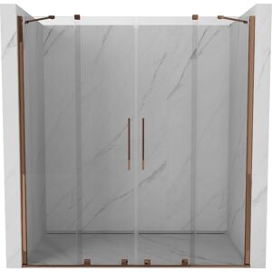 MEXEN/S Velar Duo posuvné sprchové dveře 180 cm, transparent, růžové zlato 871-180-000-02-60