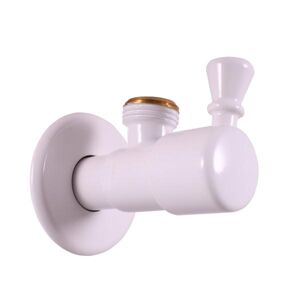 SLEZAK-RAV Rohový ventil s keramickým vrškem bílá, Barva: bílá RV0112B