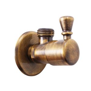 SLEZAK-RAV Rohový ventil s keramickým vrškem stará mosaz, Barva: stará mosaz, Rozměr: 1/2''x1/2'' RV0112SM