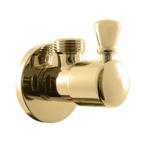 SLEZAK-RAV Rohový ventil s keramickým vrškem zlato, Barva: zlato RV0112Z