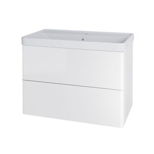 MEREO Siena, koupelnová skříňka s keramickym umyvadlem 81 cm, bílá lesk CN411