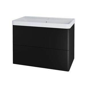 MEREO Siena, koupelnová skříňka s keramickym umyvadlem 81 cm, černá mat CN441