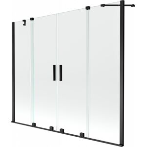 MEXEN/S Velar Duo Dvoukřídlá posuvná vanové zástěna 180 x 150 cm, transparent, černá 896-180-000-02-70