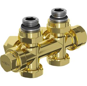 MEXEN úhlový/rovný radiátorový ventil, Duplex, DN50, zlatá W908-000-50