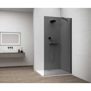 POLYSAN ESCA BLACK MATT jednodílná sprchová zástěna k instalaci ke stěně, kouřové sklo, 1000 mm ES1210-02