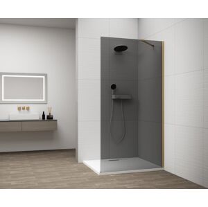 POLYSAN ESCA GOLD MATT jednodílná sprchová zástěna k instalaci ke stěně, kouřové sklo, 1500  ES1215-04