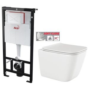 ALCADRAIN Sádromodul předstěnový instalační systém bez tlačítka + WC INVENA PAROS  + SEDÁTKO AM101/1120 X RO1