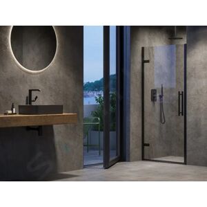 RAVAK Cool! Sprchové dveře 80x195 cm, černá/čiré sklo X0VV40300Z1