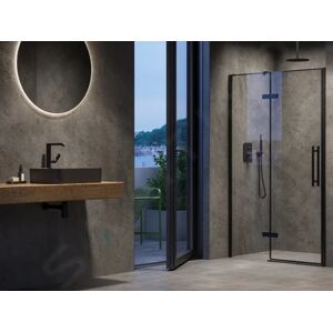 RAVAK Cool! Sprchové dveře 100x195 cm, černá/čiré sklo X0VVAC300Z1