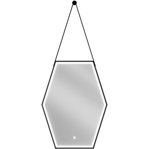 MEXEN Orla zrcadlo s osvětlením 60 x 80 cm, LED 6000K, černý rám 9815-060-080-611-70
