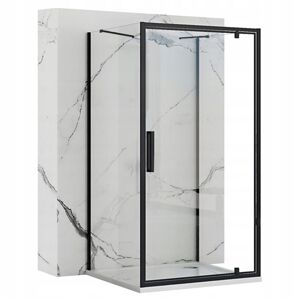 REA/S Přístěnná sprchová kabina Rapid Swing Black Dveře: 70 x Sprchová zástěna: 80 KPL-009946