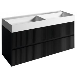 SAPHO FILENA dvojumyvadlová skříňka 118x51,5x43cm, černá mat strip FID1212BS