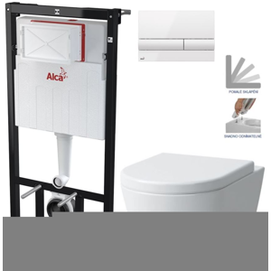 ALCADRAIN Sádromodul předstěnový instalační systém s bílým tlačítkem M1710 + WC LAUFEN PRO + SEDÁTKO AM101/1120 M1710 LP3