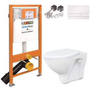 JOMOTech modul pro závěsné WC s bílou deskou + WC CERSANIT ARES + SEDÁTKO 174-91100900-00 AR1