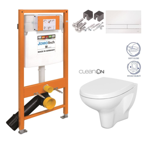 JOMOTech modul pro závěsné WC s bílou deskou + WC CERSANIT ARTECO CLEANON + SEDÁTKO 174-91100900-00 AT1