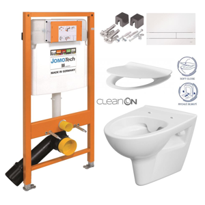 JOMOTech modul pro závěsné WC s bílou deskou + WC CERSANIT CLEANON PARVA + SEDÁTKO 174-91100900-00 PA2