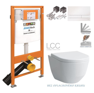 JOMOTech modul pro závěsné WC s bílou deskou + WC LAUFEN PRO LCC RIMLESS + SEDÁTKO 174-91100900-00 LP2