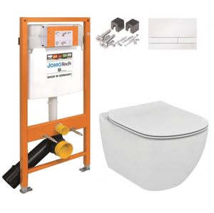 JOMO DUO modul pro závěsné WC s bílou deskou + WC Ideal Standard Tesi se sedátkem 174-91100900-00 TE3