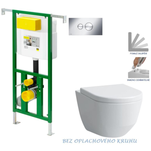 AKCE/SET/VIEGA Eko PLUS modul do jádra WC čelní ovládání SET + ovládací tlačítko CHROM + WC LAUFEN PRO RIMLESS + SEDÁTKO V622176CR LP1