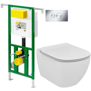 AKCE/SET/VIEGA Eko PLUS modul do jádra WC čelní ovládání SET CHROM + ovládací tlačítko CHROM + WC TESI V622176CR TE3