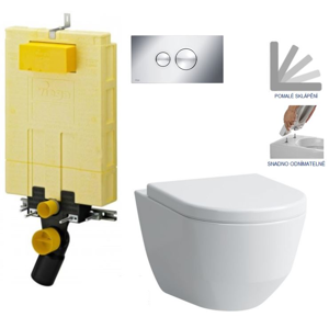 AKCE/SET/VIEGA MONO modul WC čelní ovládání + ovládací tlačítko CHROM + WC LAUFEN PRO + SEDÁTKO V606732CR LP3