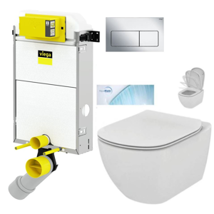 VIEGA Presvista modul PURE pro WC včetně tlačítka Life5 CHROM + WC Ideal Standard Tesi se sedátkem SoftClose, AquaBlade V771928 LIFE5CR TE1