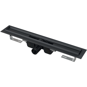 Alcadrain Podlahový žlab s okrajem pro perforovaný rošt, černá-mat APZ1BLACK-750 APZ1BLACK-750